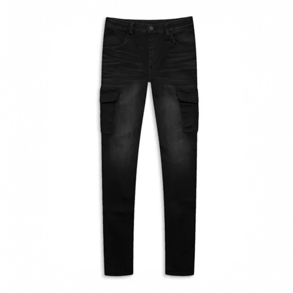 MONFRÈRE Preston Slim Fit Cargo Jeans in Rodium Black Style: 3015182002